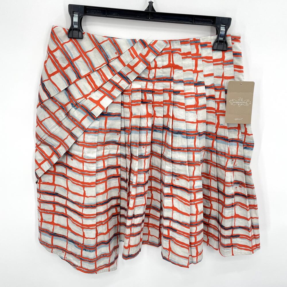 ANTHROPOLOGIE NWT Maeve Cotton Pleated Skirt // 0